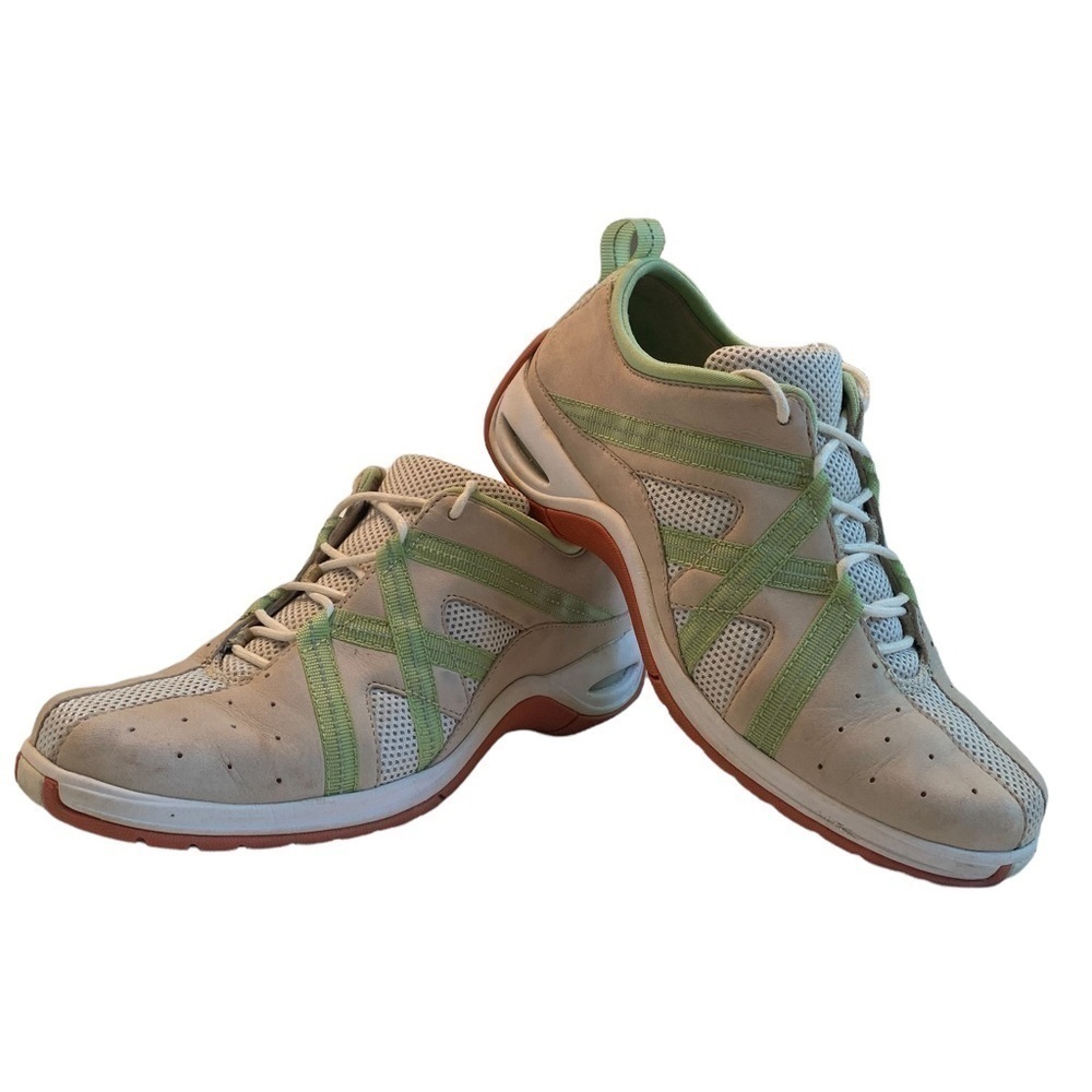 Cole Haan Nike Air D16126 Nubuck Tan & Lime Green Sneakers  Vintage Size…